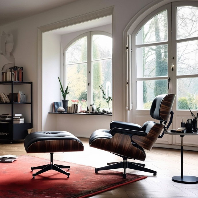 eames lounge chaır & ottoman walnut edıtıon'in resmi