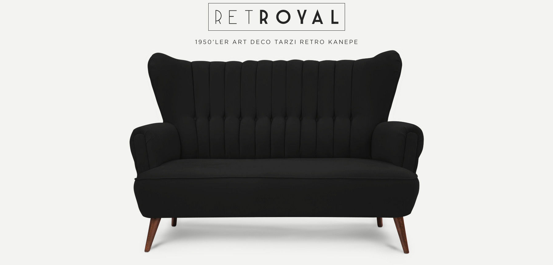 retroyal™ ikili siyah kanepe resmi