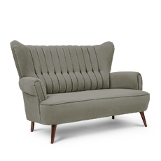 retroyal™ ikili gri kanepe resmi