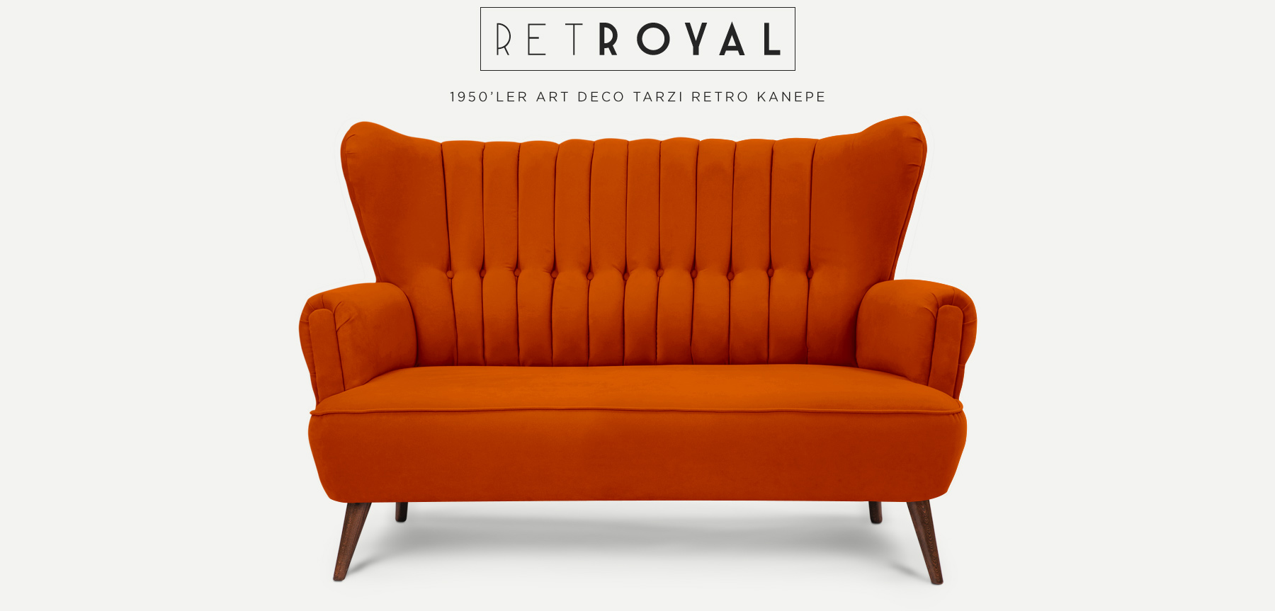 retroyal™ ikili turuncu kanepe resmi