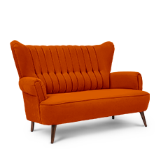 retroyal™ ikili turuncu kanepe resmi