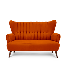 retroyal™ ikili turuncu kanepe resmi