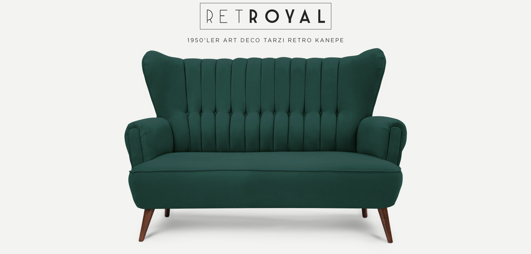 retroyal™ ikili petrol yeşili kanepe resmi