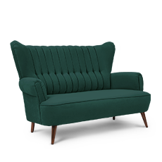 retroyal™ ikili petrol yeşili kanepe resmi