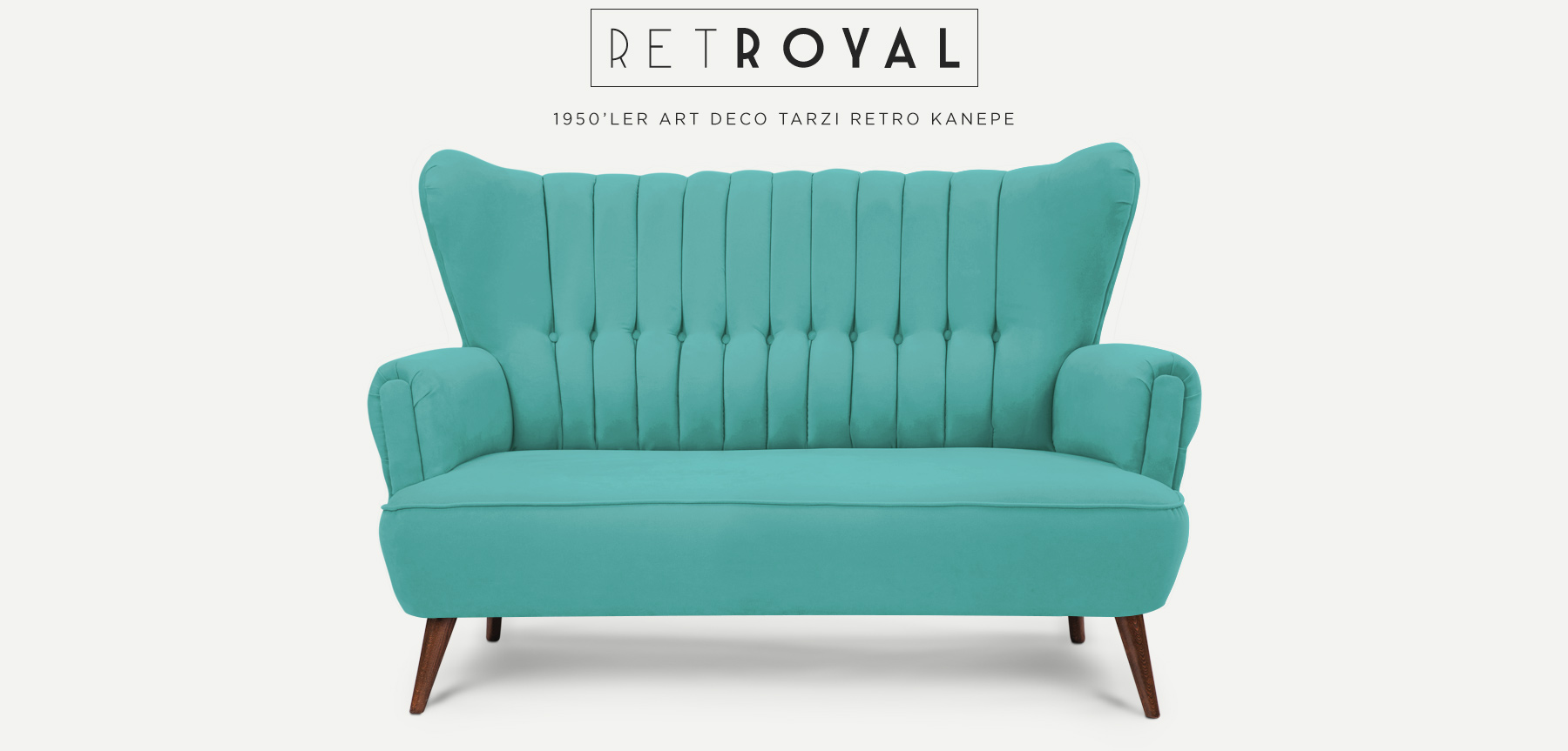retroyal™ ikili turkuaz kanepe resmi
