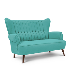 retroyal™ ikili turkuaz kanepe resmi