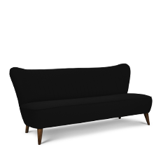 soho™ üçlü siyah retro kanepe resmi