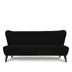 soho™ üçlü siyah retro kanepe resmi