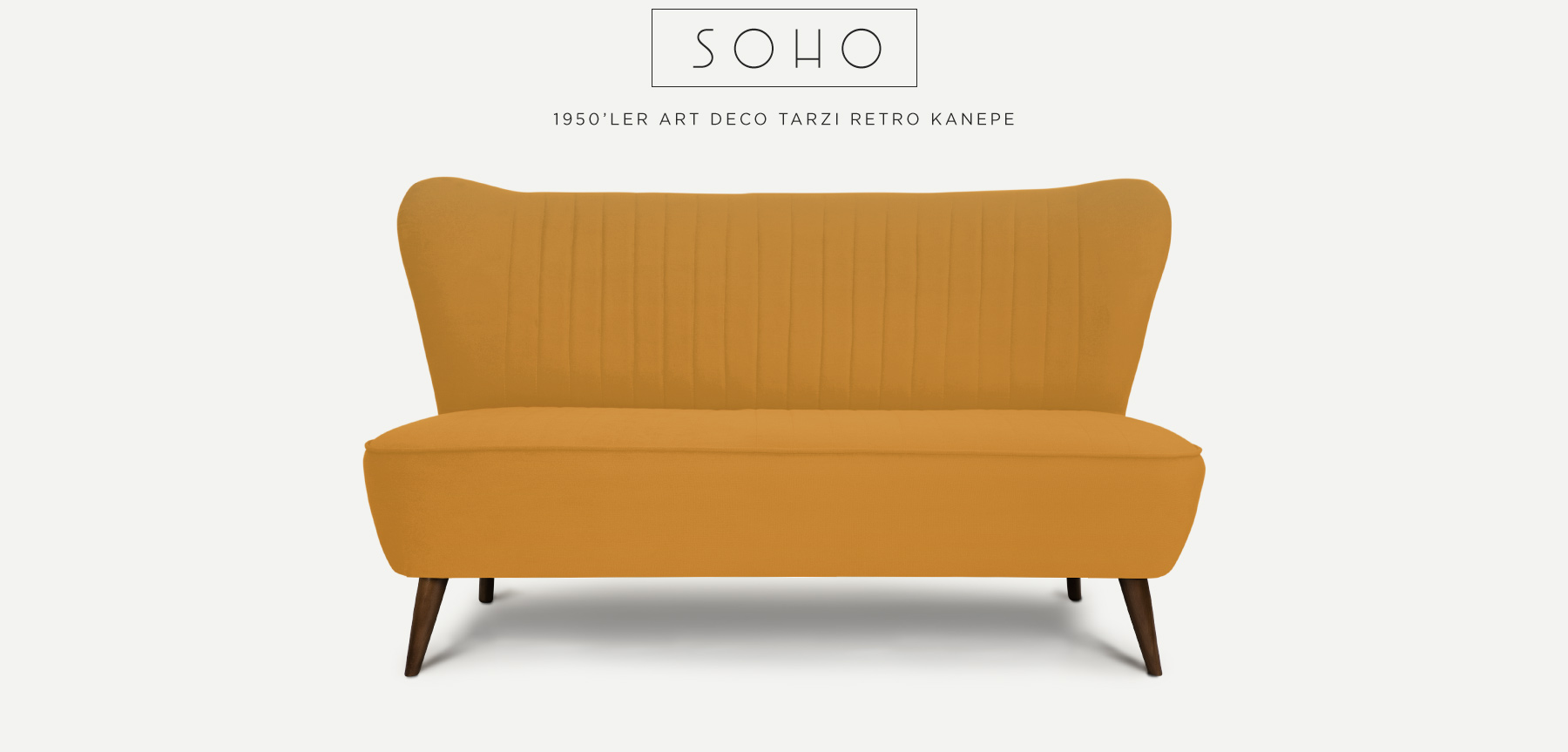 soho™ ikili hardal retro kanepe resmi