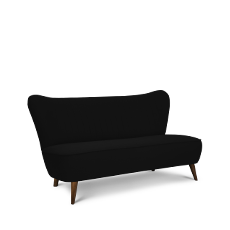 soho™ ikili siyah retro kanepe resmi