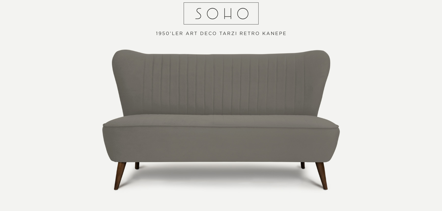 soho™ ikili gri retro kanepe resmi