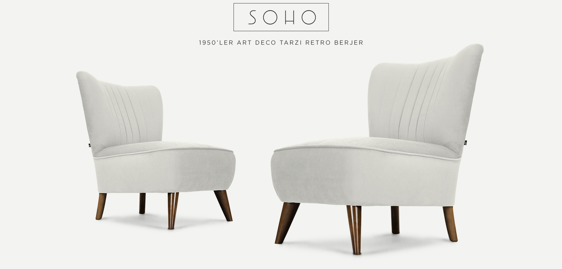 soho™ retro berjer beyaz resmi
