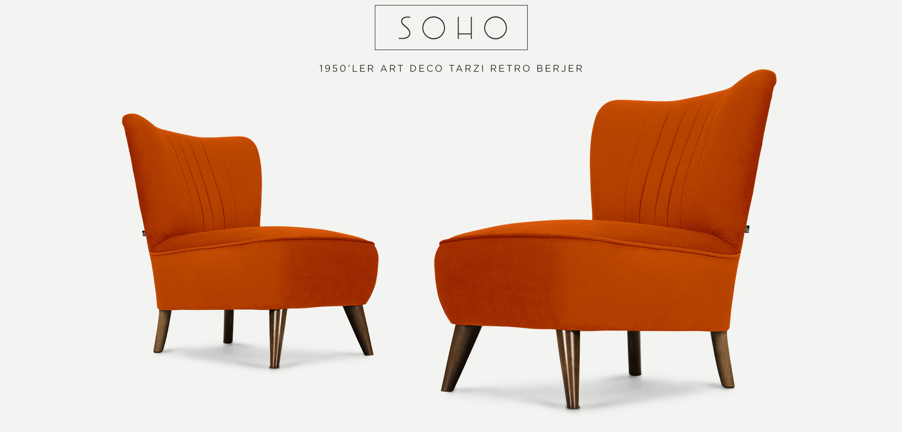 soho™ retro berjer turuncu resmi