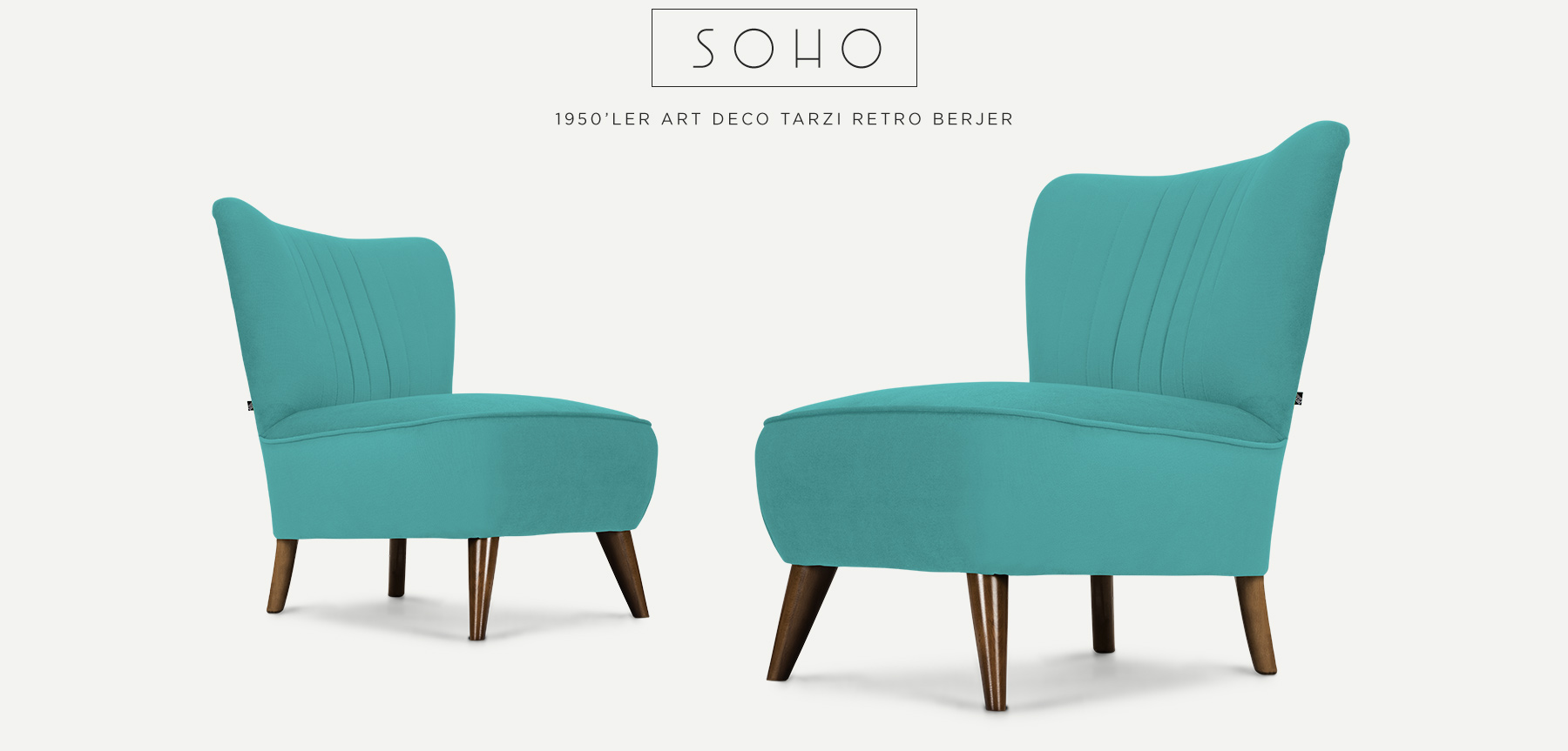 soho™ retro berjer turkuaz resmi