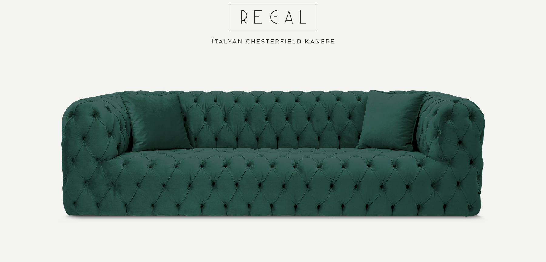 regal üçlü petrol yeşili italyan chesterfıeld resmi