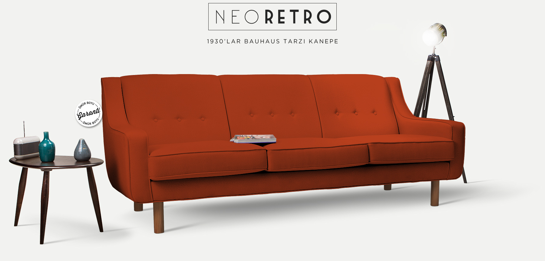 neoretro™ üçlü turuncu kanepe resmi
