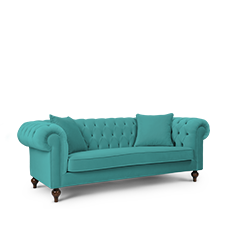 ımperıal ikili turkuaz amerikan chesterfıeld resmi