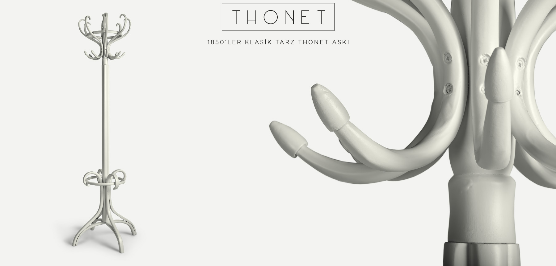 8'li beyaz thonet askılık resmi