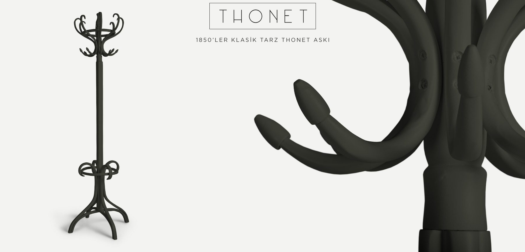 8'li antrasit thonet askılık resmi