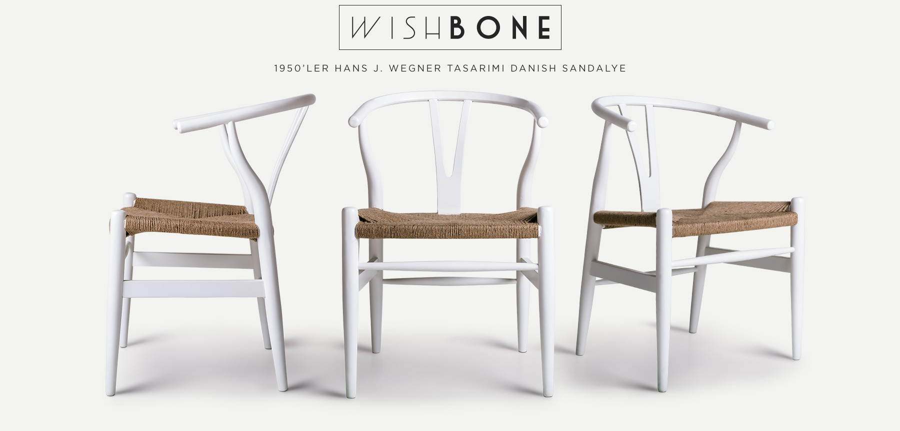 h. wegner beyaz wıshbone danısh™ sandalye resmi