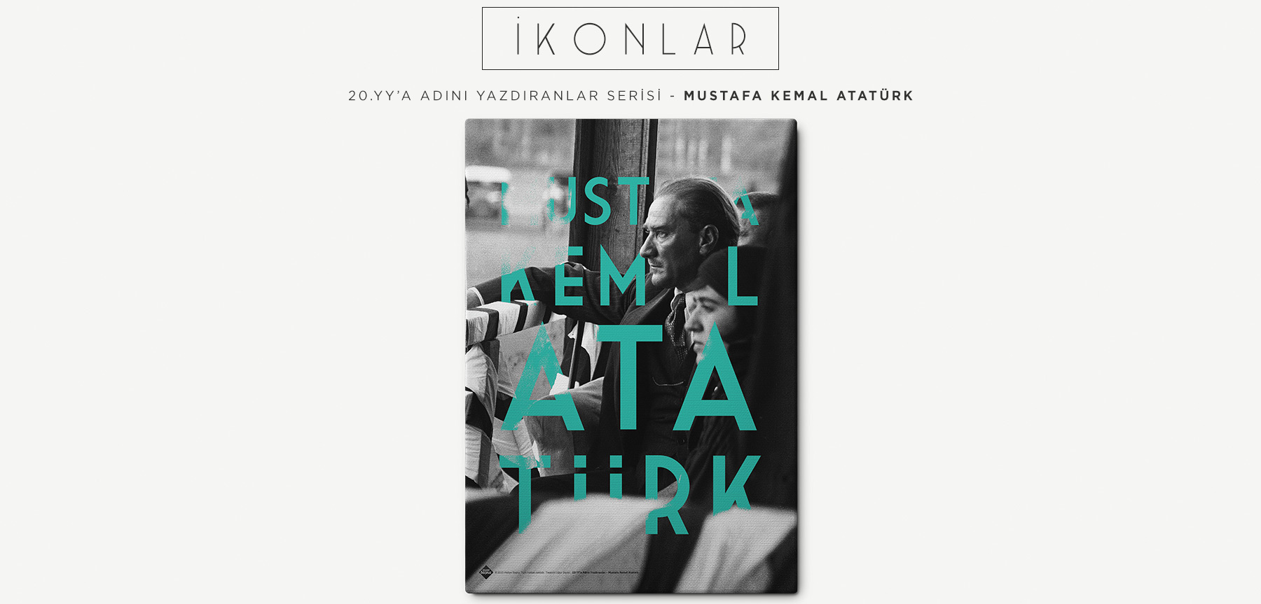 mustafa kemal atatürk retro kanvas tablo resmi
