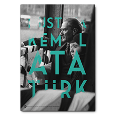 mustafa kemal atatürk retro kanvas tablo