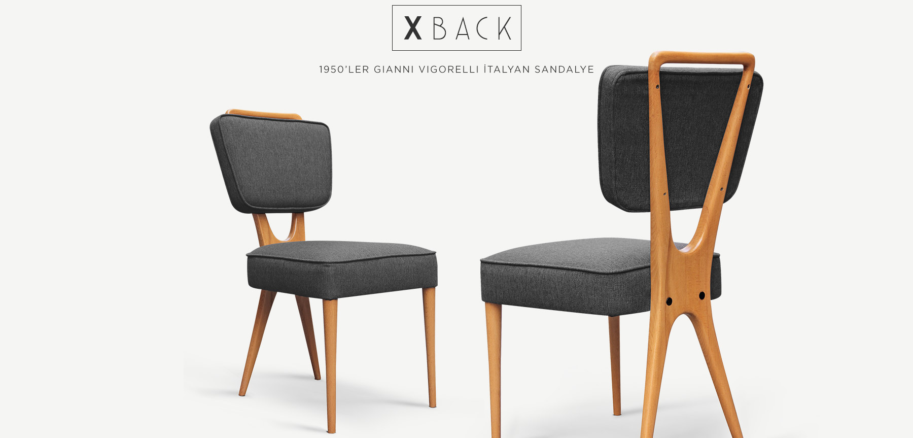 x-back gri italyan ahşap sandalye resmi