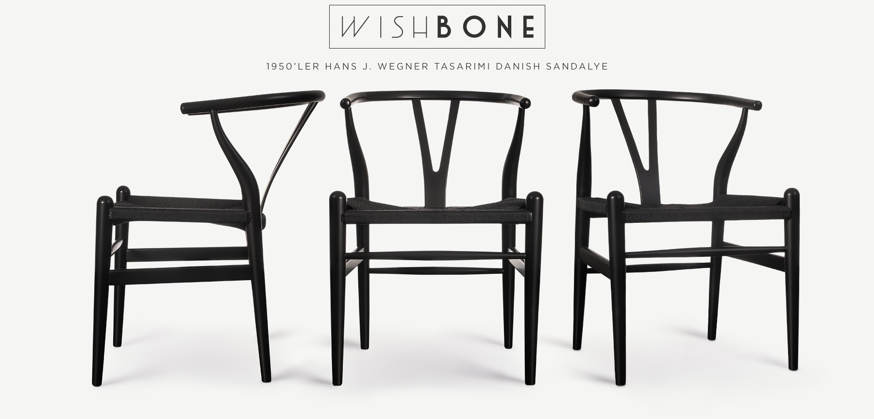h. wegner siyah wıshbone danısh™ sandalye resmi