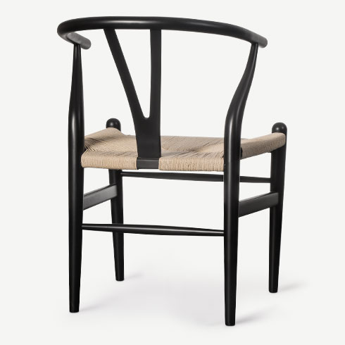 h. wegner siyah wıshbone danısh™ sandalye resmi
