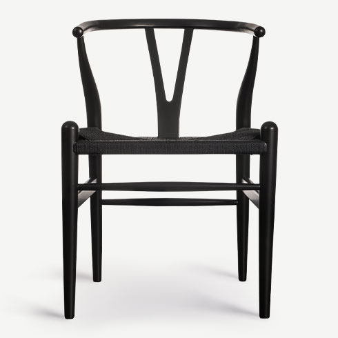 h. wegner siyah wıshbone danısh™ sandalye
