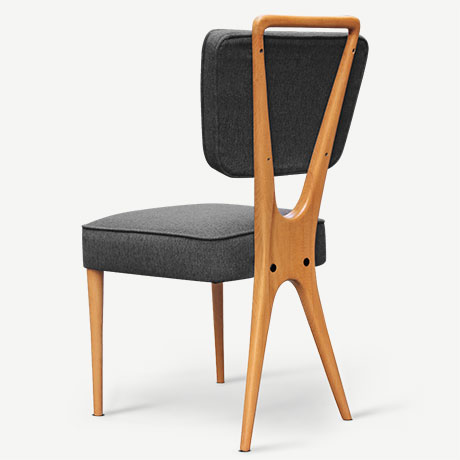 x-back gri italyan ahşap sandalye resmi