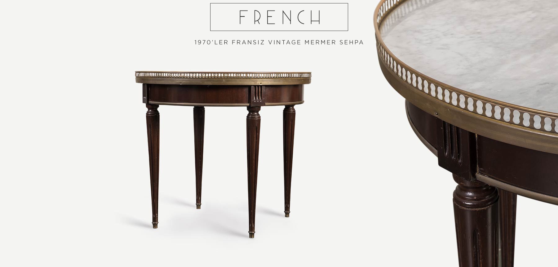 french vıntage mermer sehpa resmi