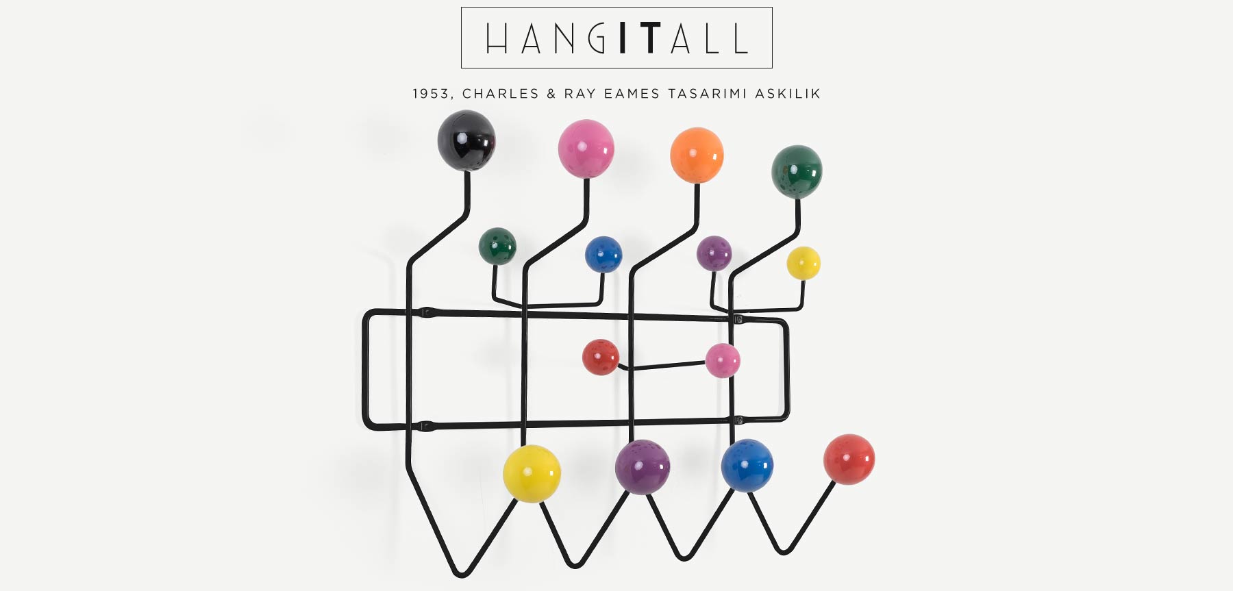 charles eames hang ıt all renkli toplu siyah askılık resmi
