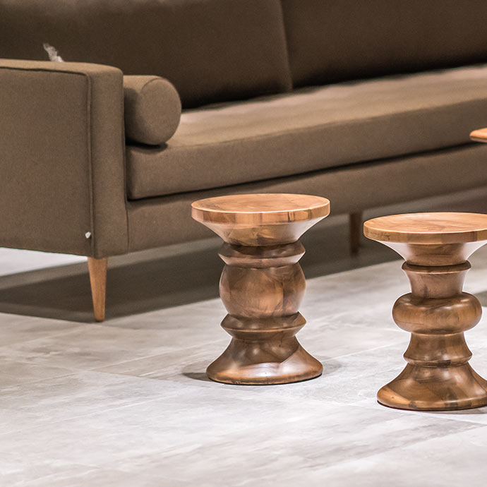 eames walnut stool c type resmi