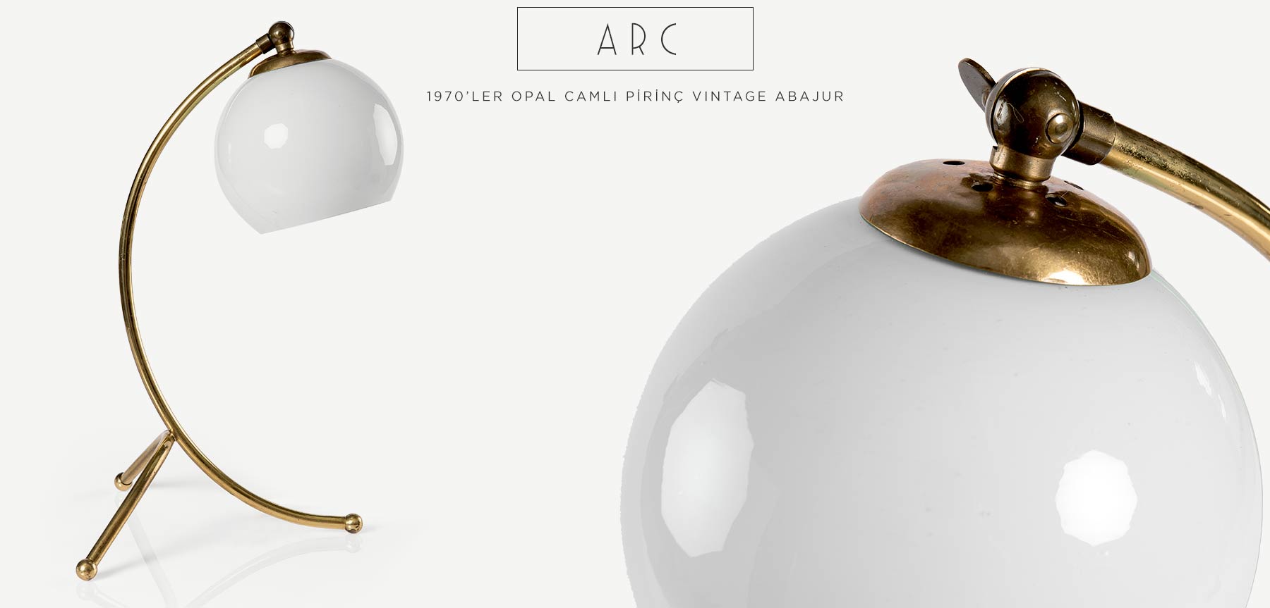 arc opal camlı pirinç abajur resmi