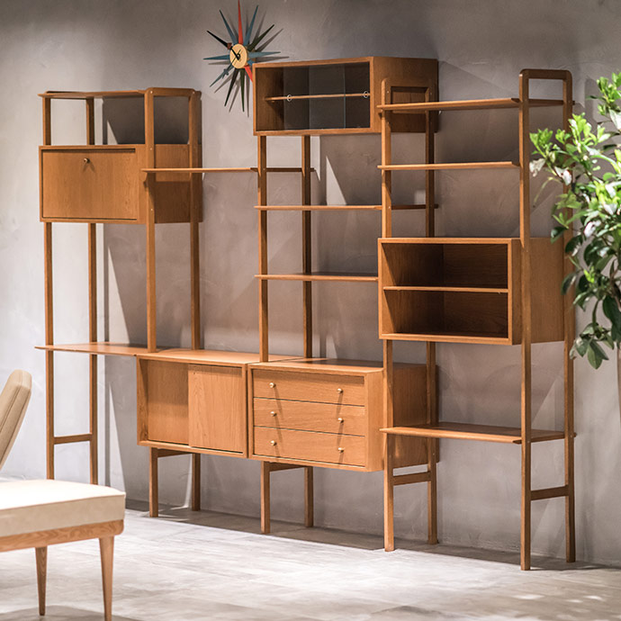 bloq midcentury kitaplık