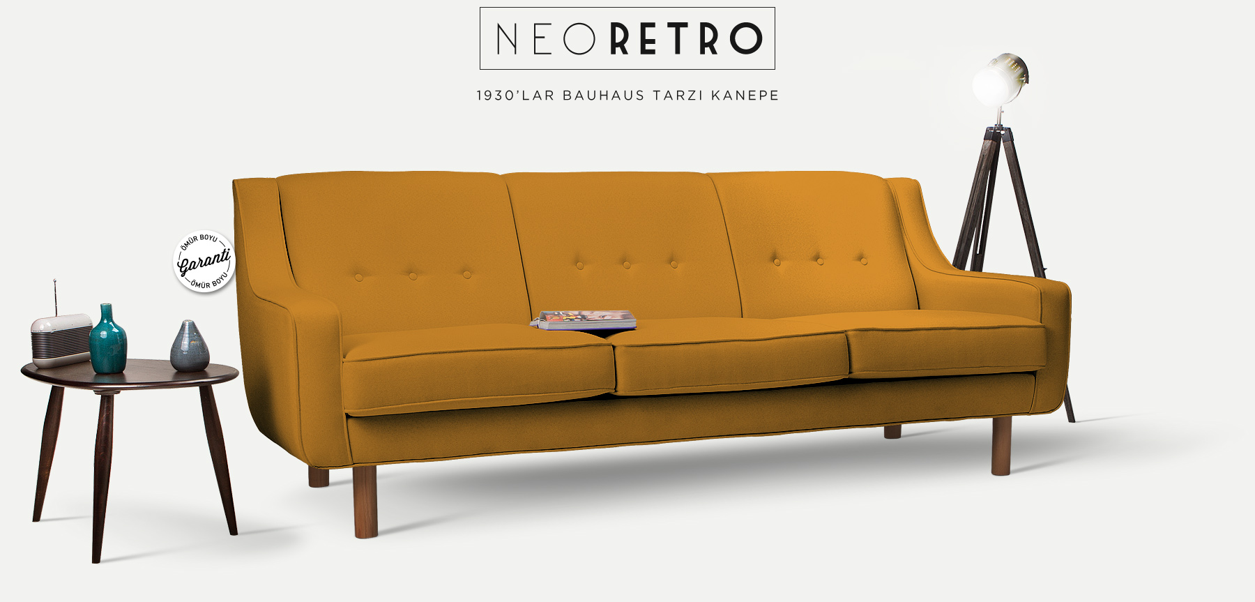 neoretro™ üçlü hardal kanepe resmi