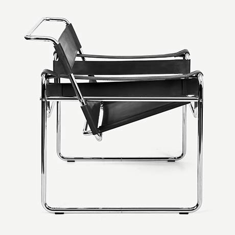 wassıly chaır bauhaus siyah deri koltuk