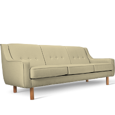 neoretro™ üçlü bej kanepe resmi