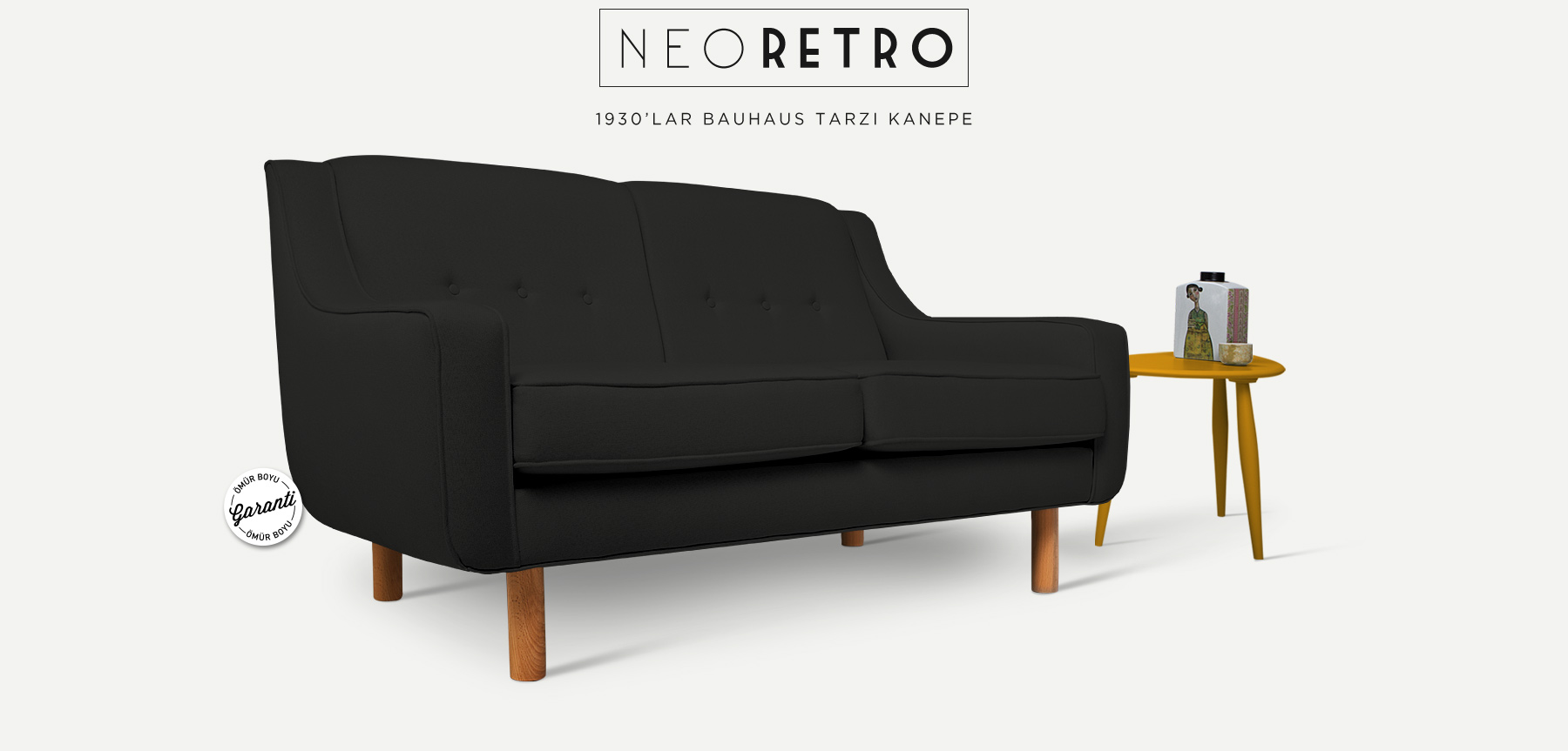 neoretro™ ikili siyah kanepe resmi