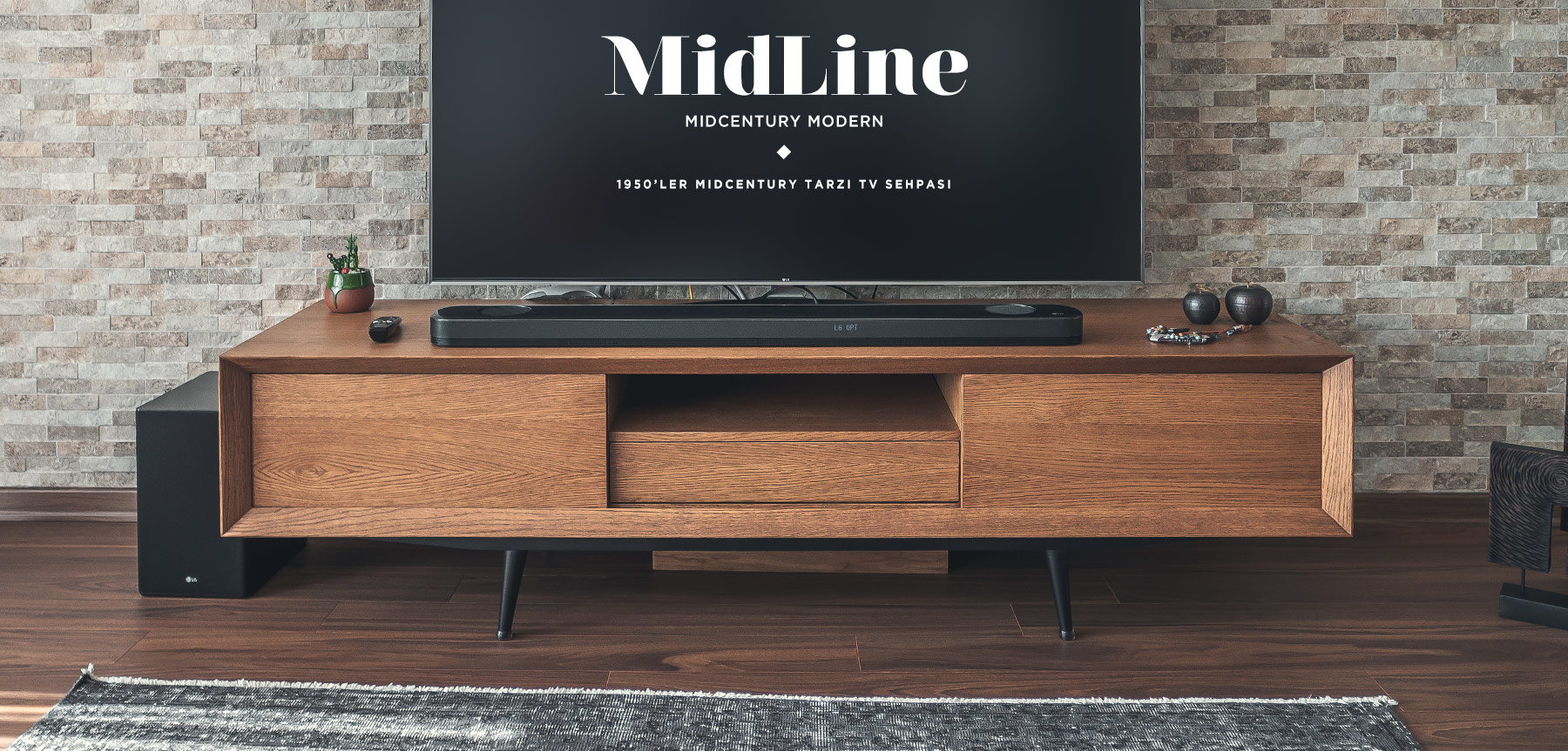master mıdcentury meşe tv sehpası resmi