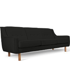 neoretro™ üçlü siyah kanepe resmi