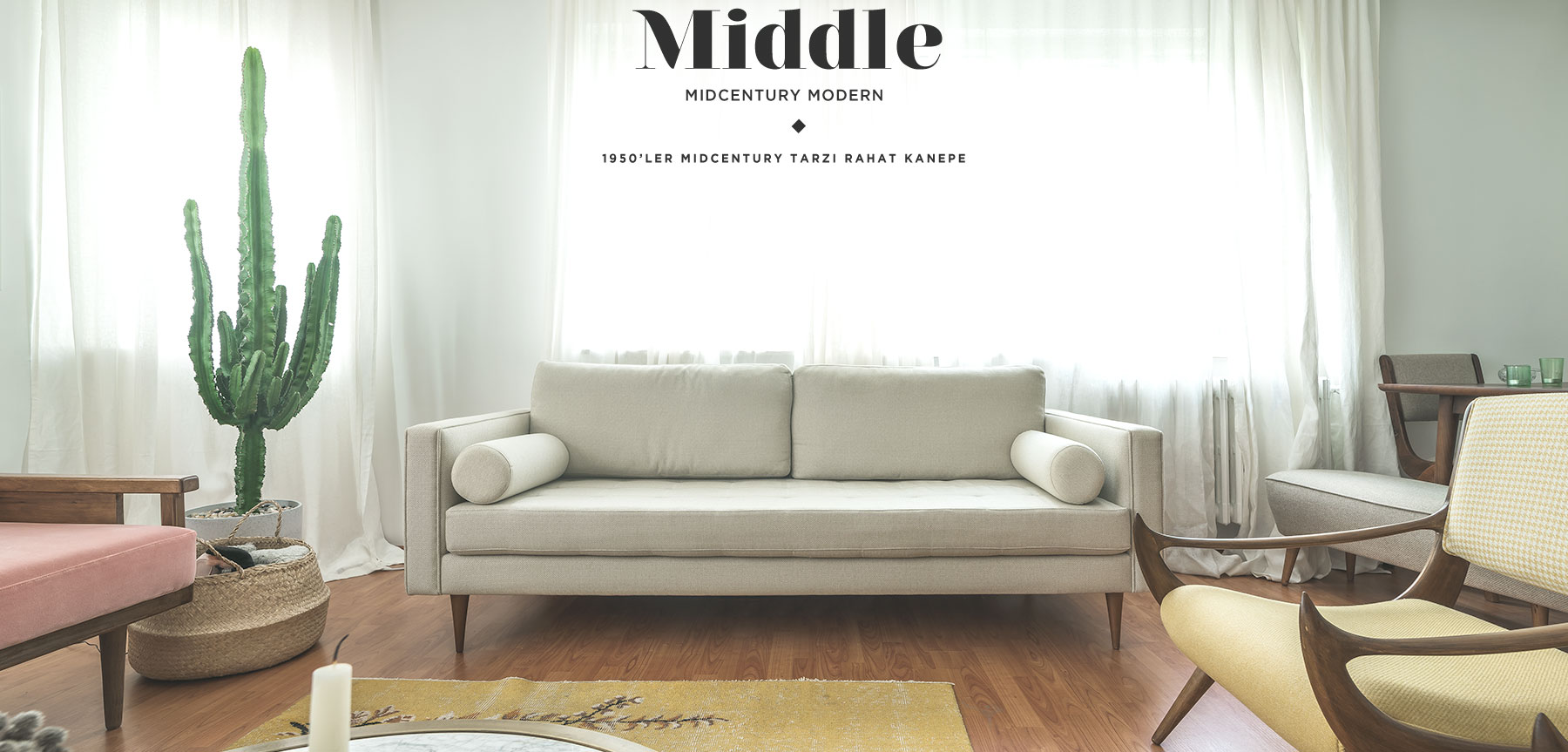 middle bold üçlü midcentury kanepe desenli resmi