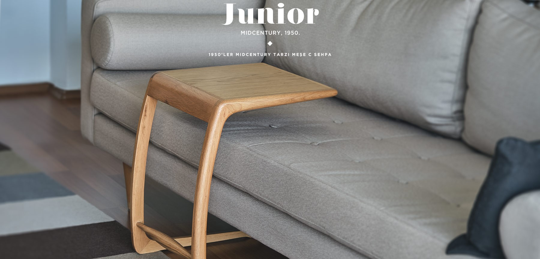 junior xl midcentury c sehpa meşe resmi