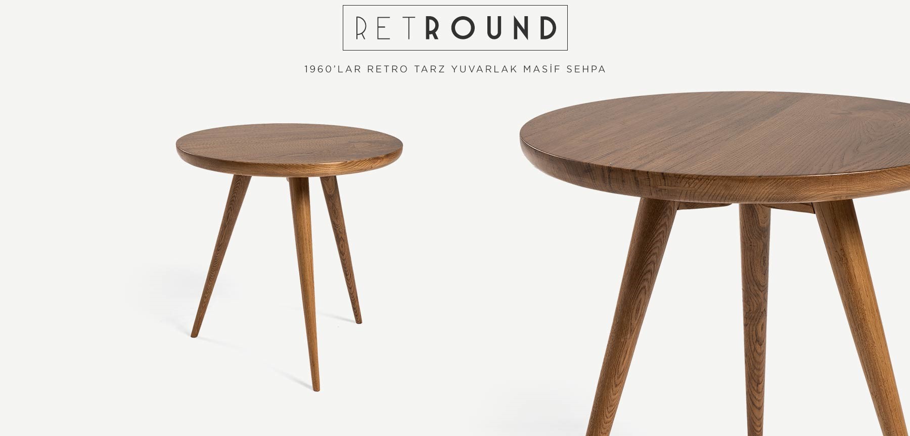 retround 3 ayaklı masif sehpa resmi