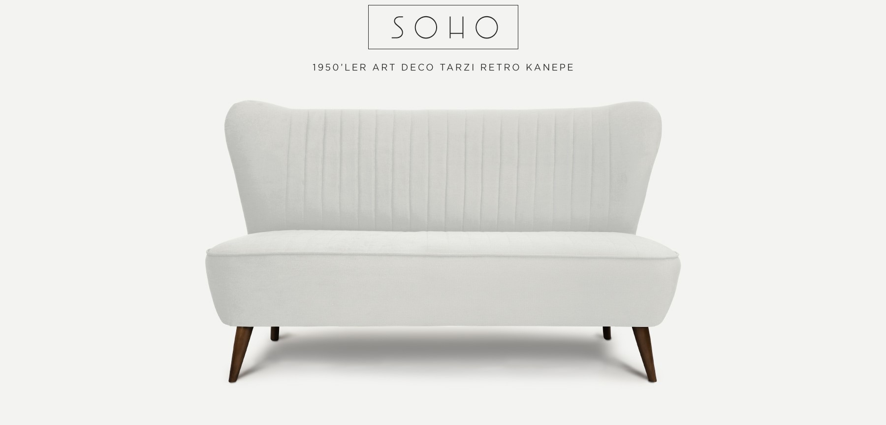 soho™ ikili beyaz retro kanepe resmi