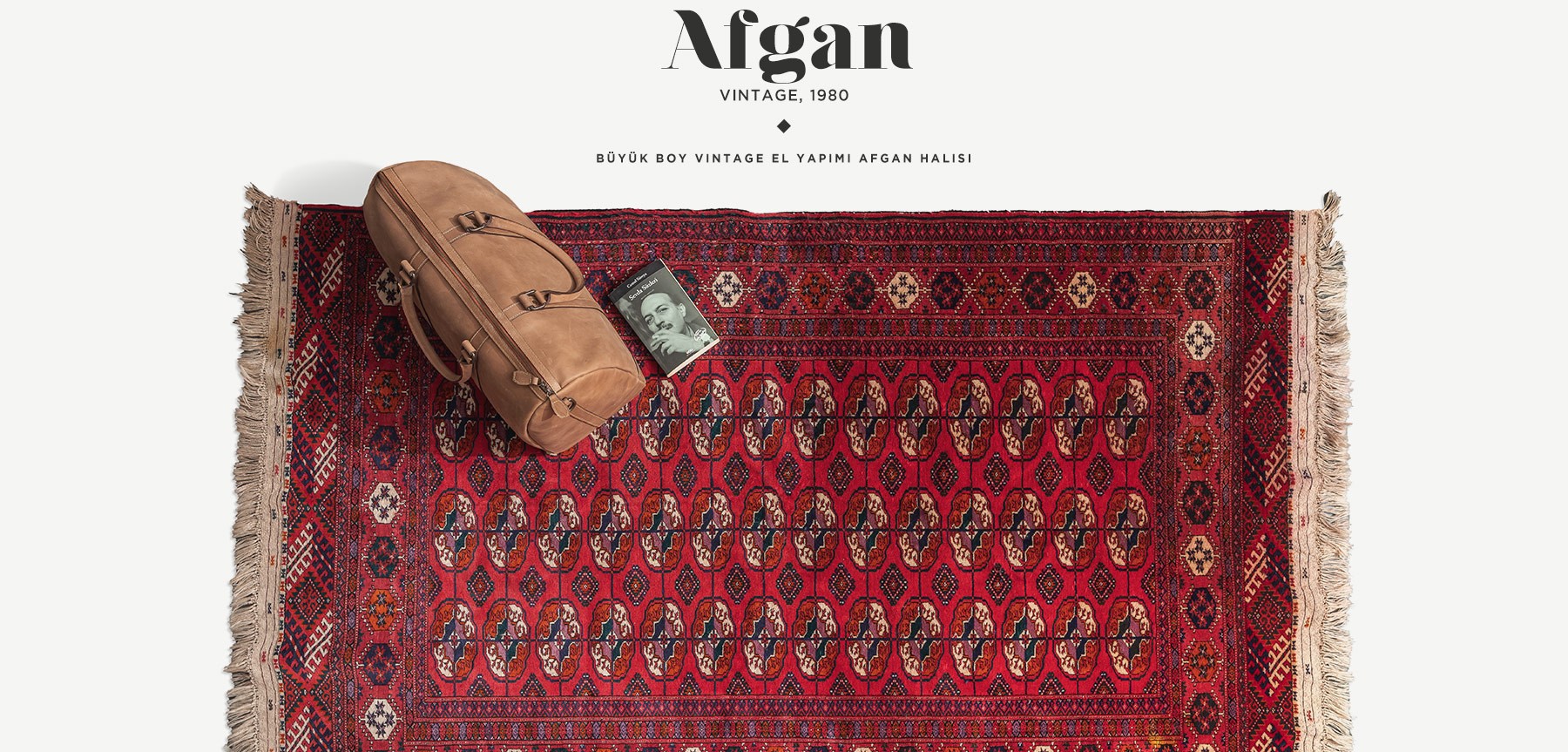 vintage afgan halısı 3,40 m2 resmi