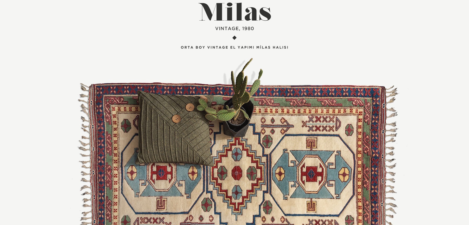 vintage milas halısı 2,10 m2 resmi