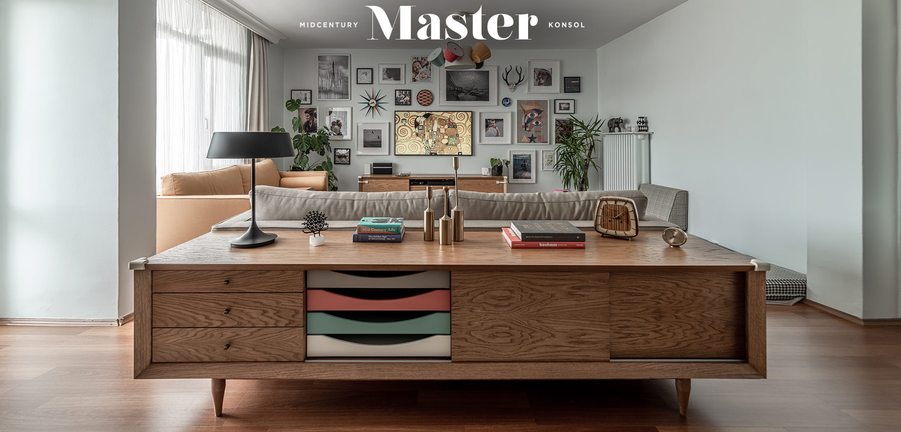 master mıdcentury meşe konsol resmi