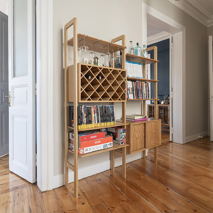 bloq midcentury 2'li kitaplık resmi